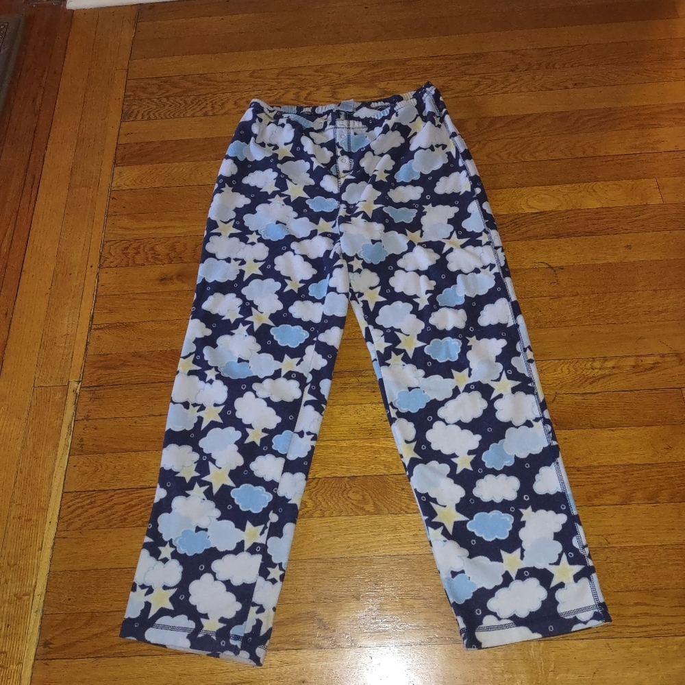 Blue cozy fuzzy cloud pajama pants size large Y2K Loungewear